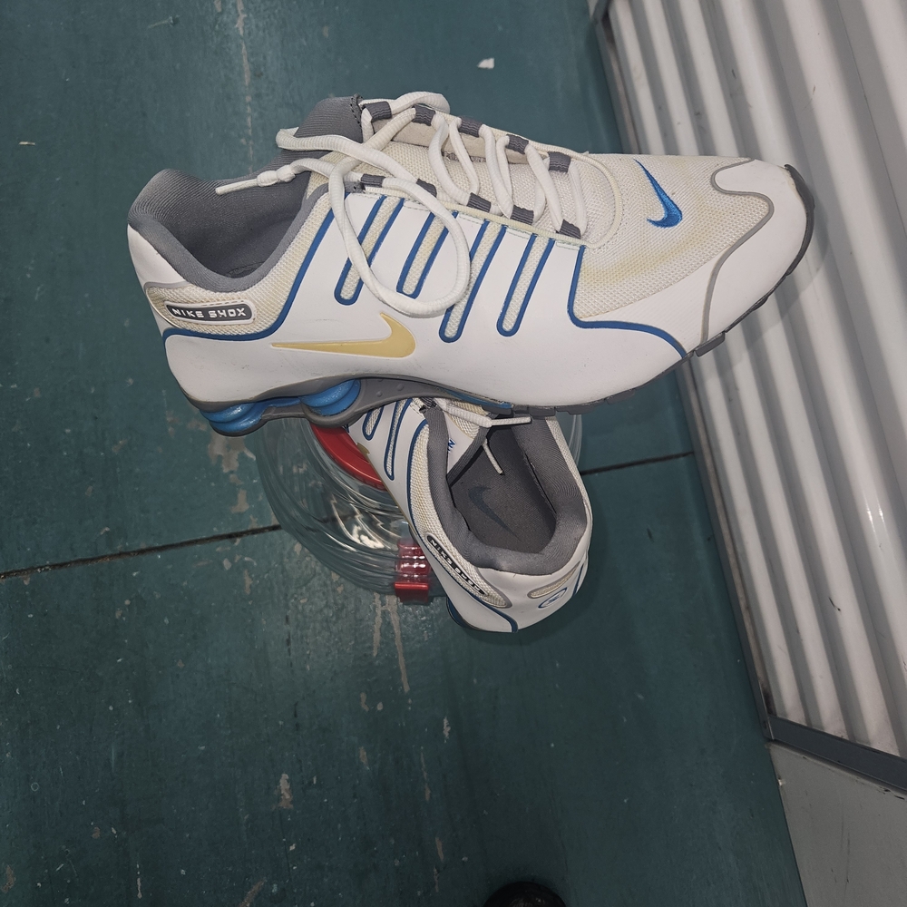 Nike Shox White and Blue Sneakers